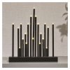 LED svícen černý, 27,5 cm, 3x AA, vnitřní, teplá bílá, časovač