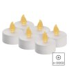 LED dekorace – čajová svíčka bílá, CR2032, vnitřní, vintage, 6 ks