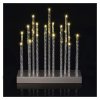LED svícen stříbrný, 28,5 cm, 3x AA, vnitřní, teplá bílá, časovač