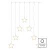 LED vánoční závěs – 7 hvězd, 67x125 cm, vnitřní, teplá bílá