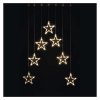 LED vánoční závěs – 7 hvězd, 67x125 cm, vnitřní, teplá bílá