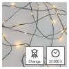 LED vánoční nano řetěz zelený, 15 m, venkovní i vnitřní, teplá bílá, časovač