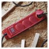 Prodlužovací kabel 10 m / 4 zásuvky / s vypínačem / černo-červený / guma-neopren / 1,5 mm2