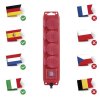 Prodlužovací kabel 10 m / 4 zásuvky / s vypínačem / černo-červený / guma-neopren / 1,5 mm2