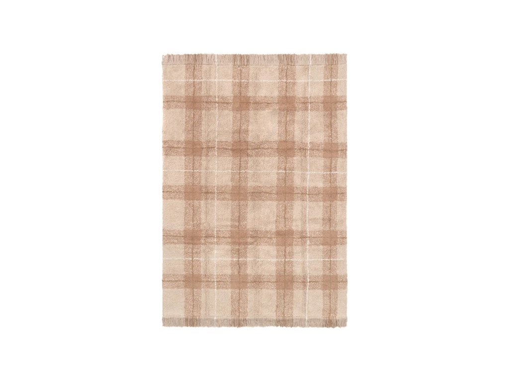 ruzovy kostkovany koberec