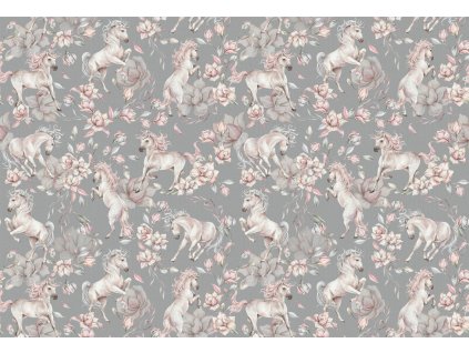 tapeta pro dívky unicorns Gray