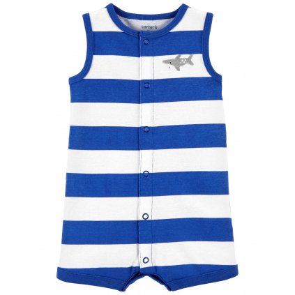 CARTER'S Opaľovačky Blue Stripe Shark chlapec 9 m, veľ. 74