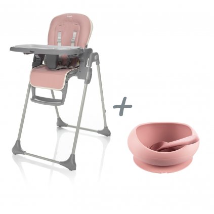ZOPA Detská stolička Pocket + darček silikonová miska se zvýšenými okraji a prísavkou v hodnotě 12,40€, Blossom Pink