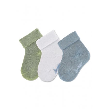 STERNTALER Ponožky bambusové 3ks v balení svetlá modrá chlapec veľ. 0 0-1m