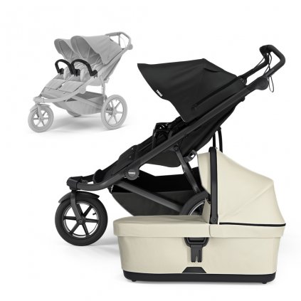 THULE Kočík súrodenecký Urban Glide Double Black/Soft Beige set M