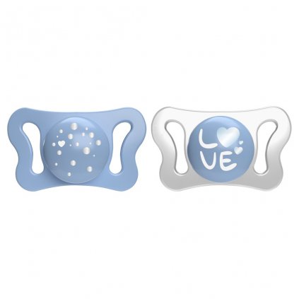 CHICCO Cumlík Physioforma® Micro silikónový 0-2m chlapec 2 ks