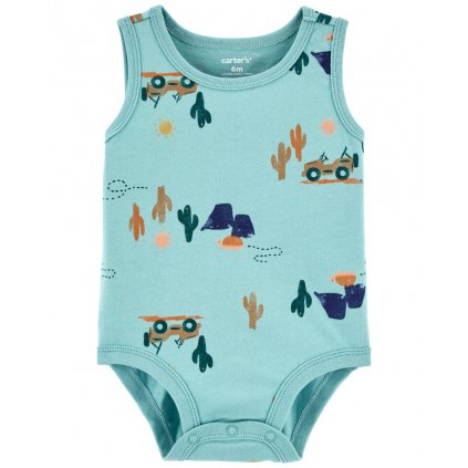 CARTER'S Body bez rukávov Blue Jeep chlapec 6m