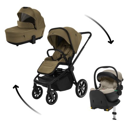 ZOPA Set kočík Move Cross 5 + hlboká korba Move XL 5 + autosedačka XM podľa vlastného výberu + báza, Toffee Brown