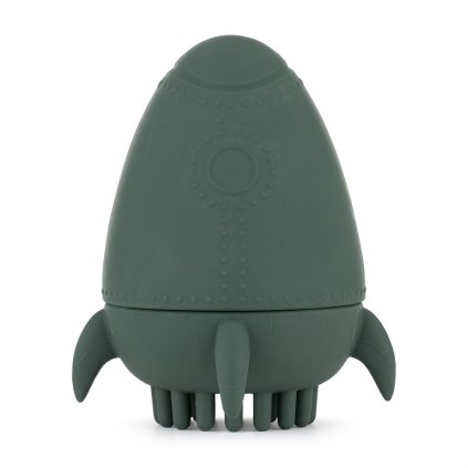 PETITE&MARS Hračka silikónová do vody s kefkou Splashy Rocket Misty Green 6m+