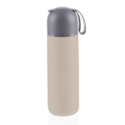 ZOPA Termoska na tekutiny se silikonovým držákem 400 ml, Cookie beige