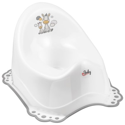 MALTEX Nočník protišmykový s hudbou Zebra - White/Grey