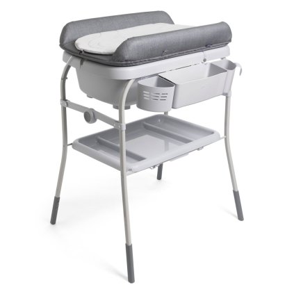 CHICCO Stolík prebaľovací s vaničkou Cuddle & Bubble - Graphite Melange 0m+, do 11kg