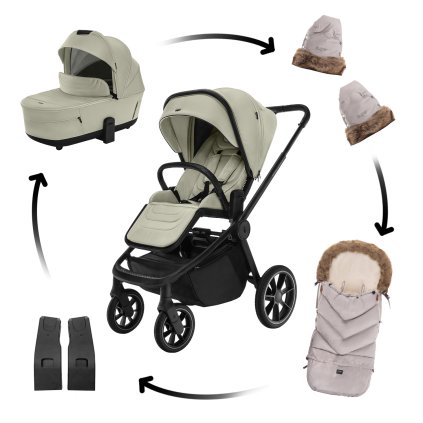 ZOPA Sada Move Cross 5 + hlboká korba Move XL 5 + darčeky, Boss Grey