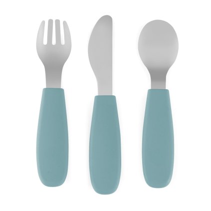 PETITE&MARS Sada príborov s nerezovej ocele Take&Match Frosted Sky 12m+