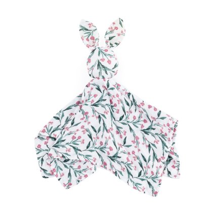 PETITE&MARS Maznáčik bambusový mušelínový Hugo Pink Meadow 0m+