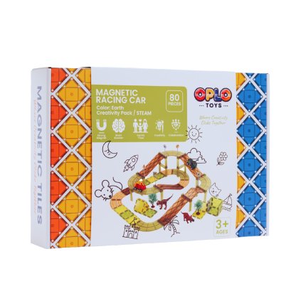 Magnetická závodná dráha Oplo Toys - DINO 80 ks