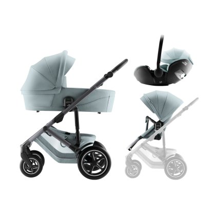 BRITAX Sada kočíka Smile 5Z + hlboká vanička + autosedačka Baby-Safe PRO Style, Harbor Blue