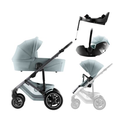 BRITAX Sada kočíka Smile 5Z + hlboká vanička + autosedačka Baby-Safe PRO + základňa Vario Base 5Z Style, Harbor Blue