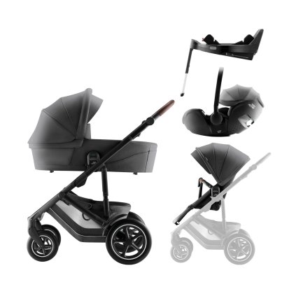 BRITAX Sada kočíka Smile 5Z + hlboká vanička + autosedačka Baby-Safe PRO + základňa Vario Base 5Z Style, Mineral Grey