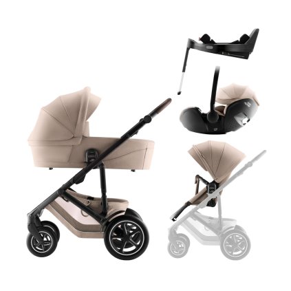 BRITAX Sada kočíka Smile 5Z + hlboká vanička + autosedačka Baby-Safe PRO + základňa Vario Base 5Z Style, Teak