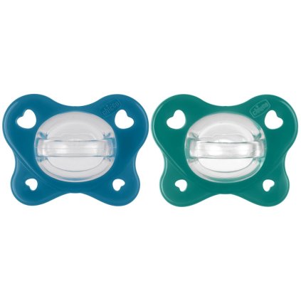 CHICCO Cumlík Physio Dual Soft silikónový chlapec 16-36m, 2 ks