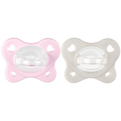 CHICCO Cumlík Physio Dual Soft silikónový dievča 2-6m, 2 ks