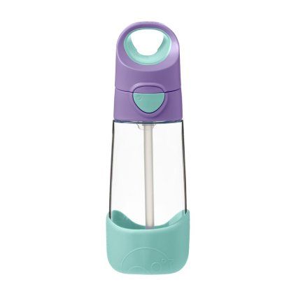 b.box Fľaša na pitie so slamkou 450 ml - lilac pop