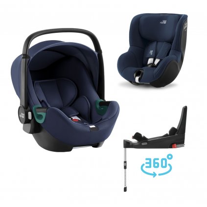 BRITAX Autosedačka set Baby-Safe 3 i-Size+Flex Base 5Z+Autosedačka Dualfix 3 i-Size, Indigo Blue