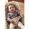 BABYBJÖRN Lehátko Bliss Beige Leopard print cotton, tmavá šedá konštrukcia
