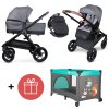 PETITE&MARS Kočík 2v1 Trails Ultimate Grey + PETITE&MARS Postieľka cest. Koot - Fox Aqua ZADARMO