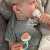 BABYONO Hryzačka silikónová Snail - modrá