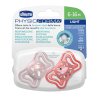 CHICCO Cumlík Physio Light silikónový dievča 6-16m, 2 ks