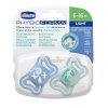 CHICCO Cumlík Physio Light silikónový chlapec 6-16m, 2 ks