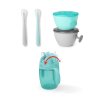 SKIP HOP Set jedálenský s hrnčekom 5 ks Easy-Feed Mealtime Set Teal/Grey 6m+