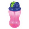 NUBY Hrnček netečúci se sklápacou slamkou a 360ml, 12 m+ červený