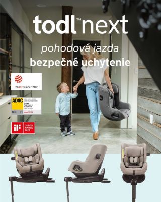 TODL next - pokračovacia otočná autosedačka, ktorá umožňuje cestovanie protismeru jazdy! Pohodlná, skvele ovládateľná a...