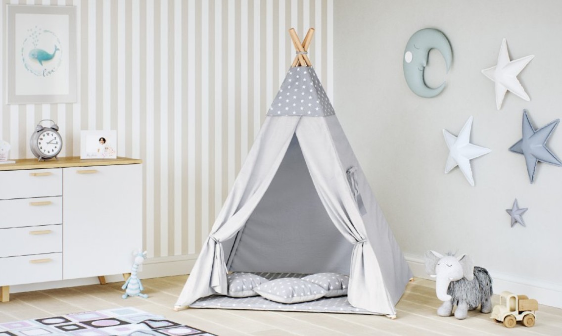 Sivý detský stan na mojnabytok