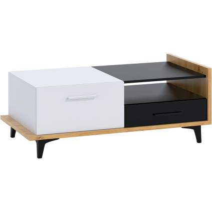 Mimoriadny konferenčný stolík BOX 03, v modernom dizajne dub artisan / biela / čierna
