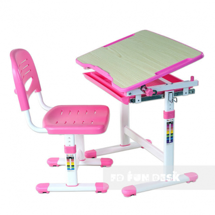 regulowane biurko z krzese kiem piccolino pink 3