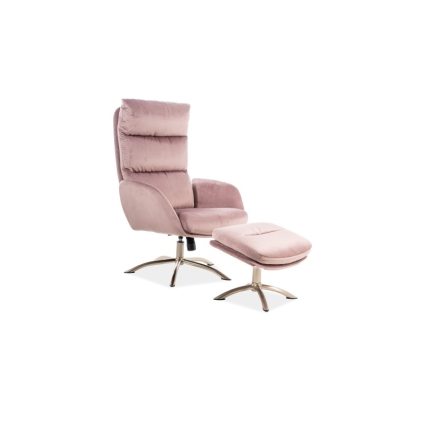 mimoriadne relaxačné kreslo MONROE VELVET, v ružovom prevedení