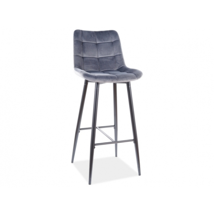 Atraktívna barová stolička CHIC H-1, v nadčasovom sivom prevedení