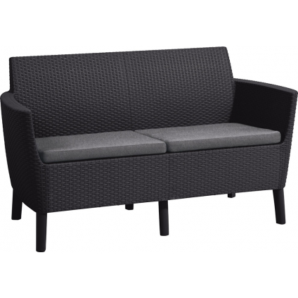 záhradná pohovka salomon 2 seater sofa grafit sivé podusky