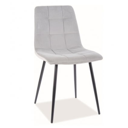 Dizajnová jedálenská stolička MILA MATT VELVET, v sivom farebnom prevedení
