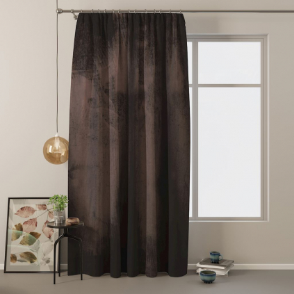 Záves velvet pleat tmavo hnedý 140x245