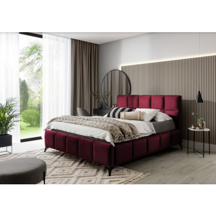 stylova manzelska postel mist velvetmat25 cervena